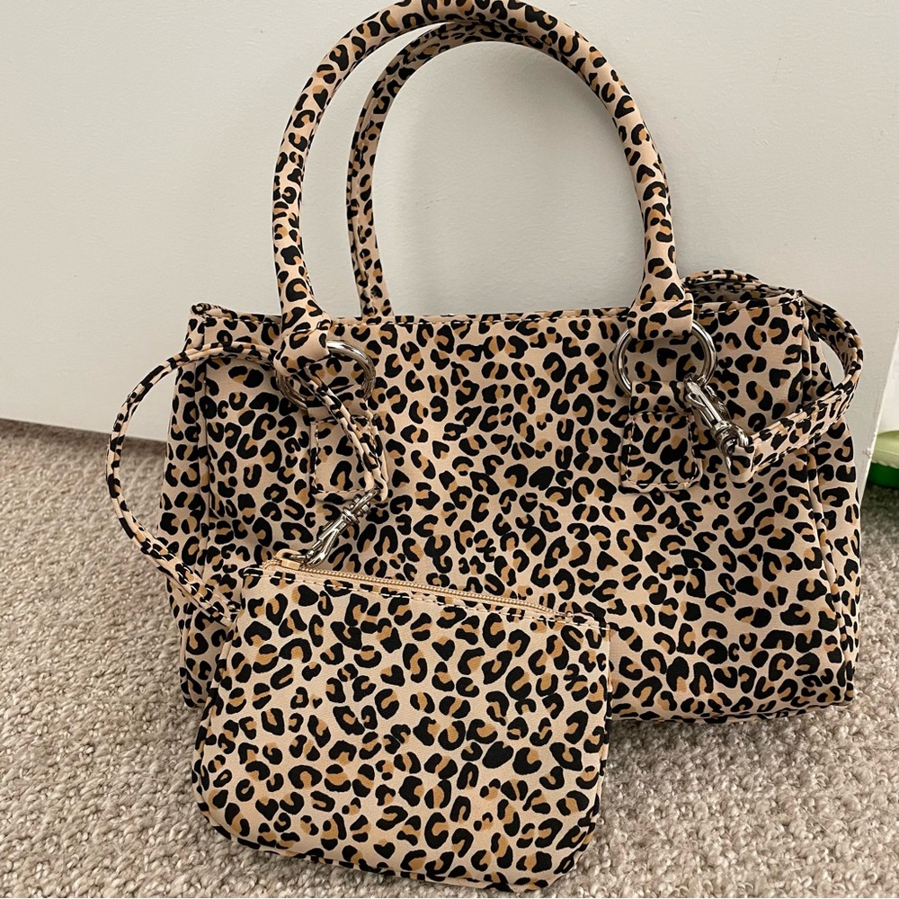 90's Animal Print Purse with matching coin purse
